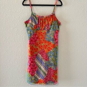 Mesh Patchwork Floral Dress